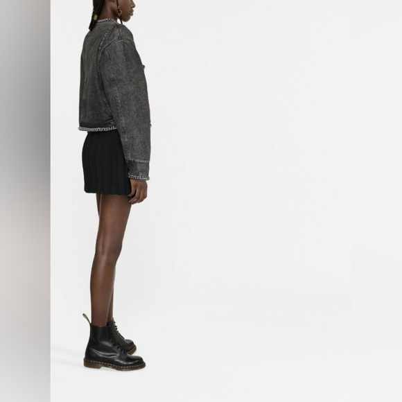 NWT R13 $2390 Chain Embelished Crop denim jacket - Picture 14 of 15